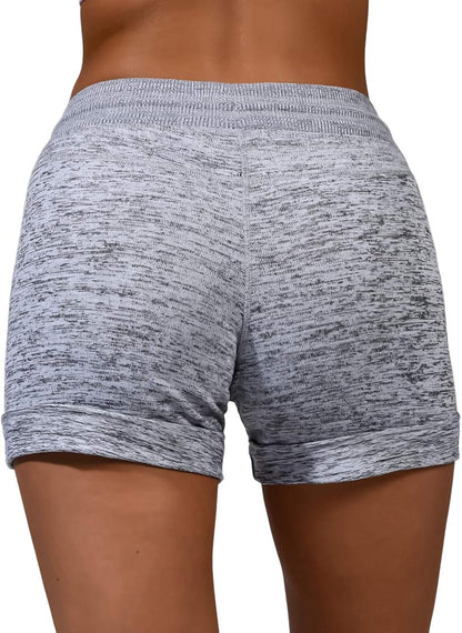 Womens Soft Sweat Shorts High Waisted Drawstring Lounge Shorts with Pockets