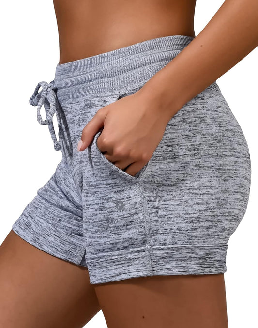 Womens Soft Sweat Shorts High Waisted Drawstring Lounge Shorts with Pockets